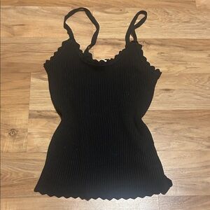 Haute Monde Black Ribbed Camisole